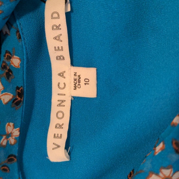 Veronica Beard Sevilla Skirt Ruched Floral Print Maxi Midi 10 Blue - Picture 5 of 5